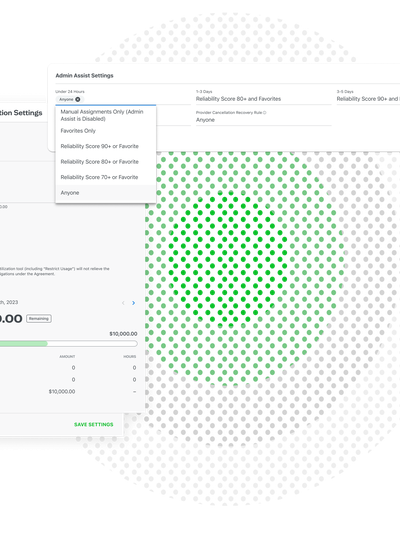 The ShiftKey platform's Admin Assist and Utilization Tracker