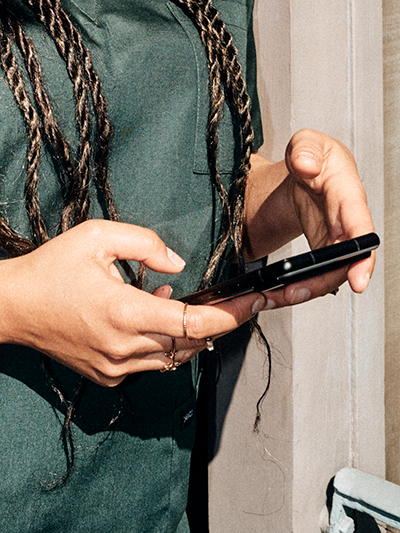 Nurse using a smartphone