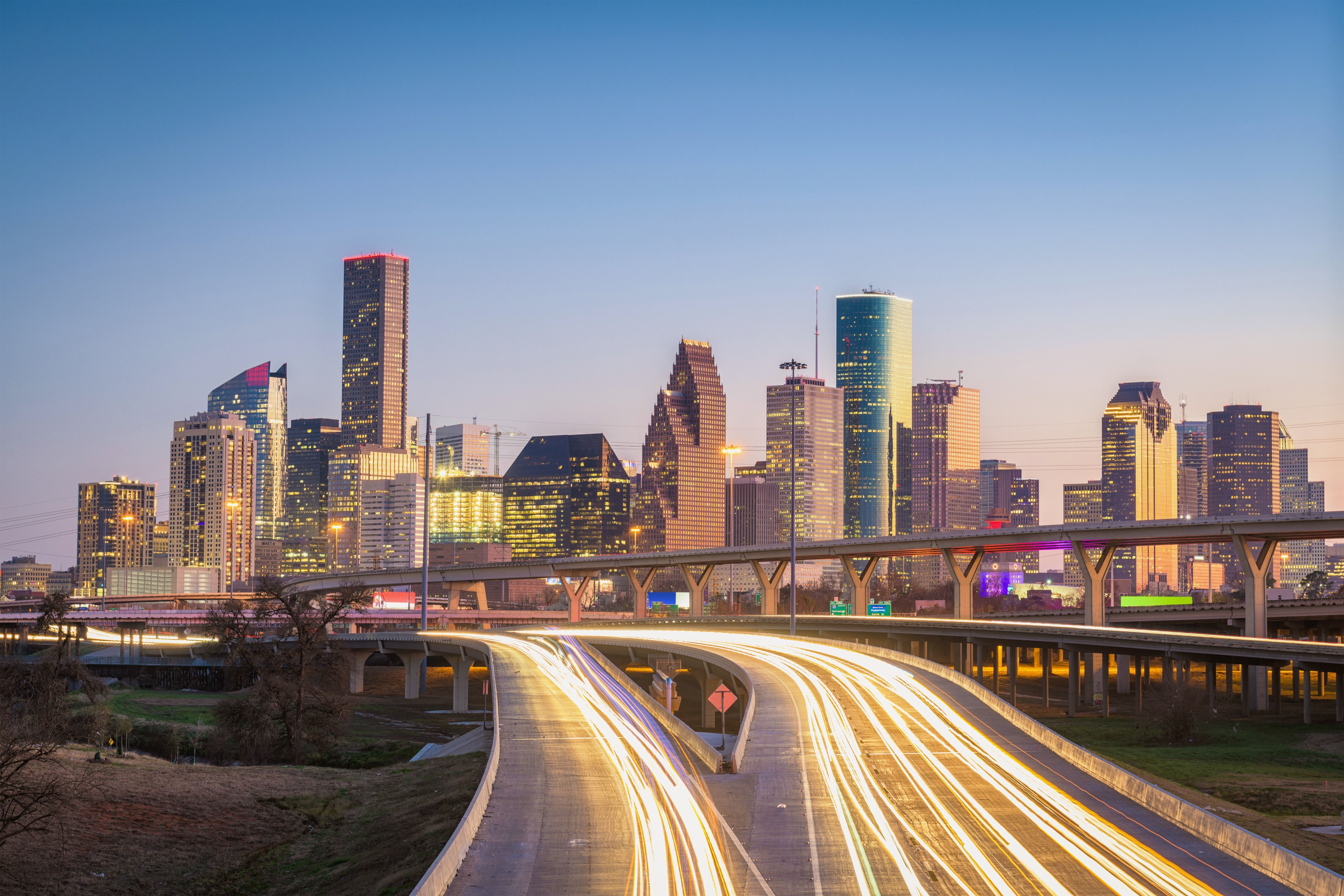 Houston skyline at dusk