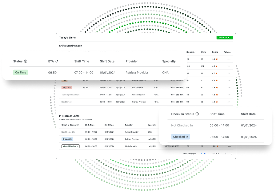 screenshot of arrival assurance UI