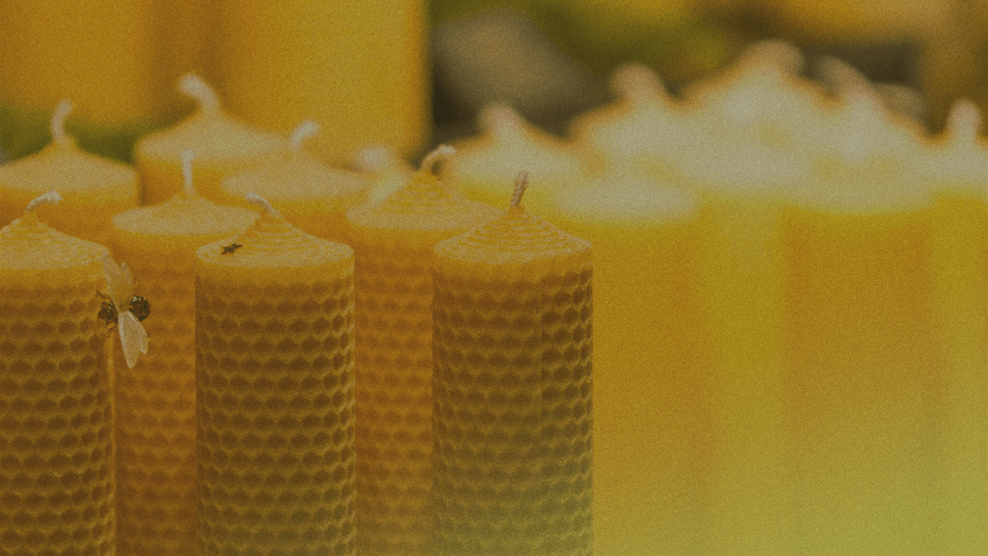 several beeswax candles