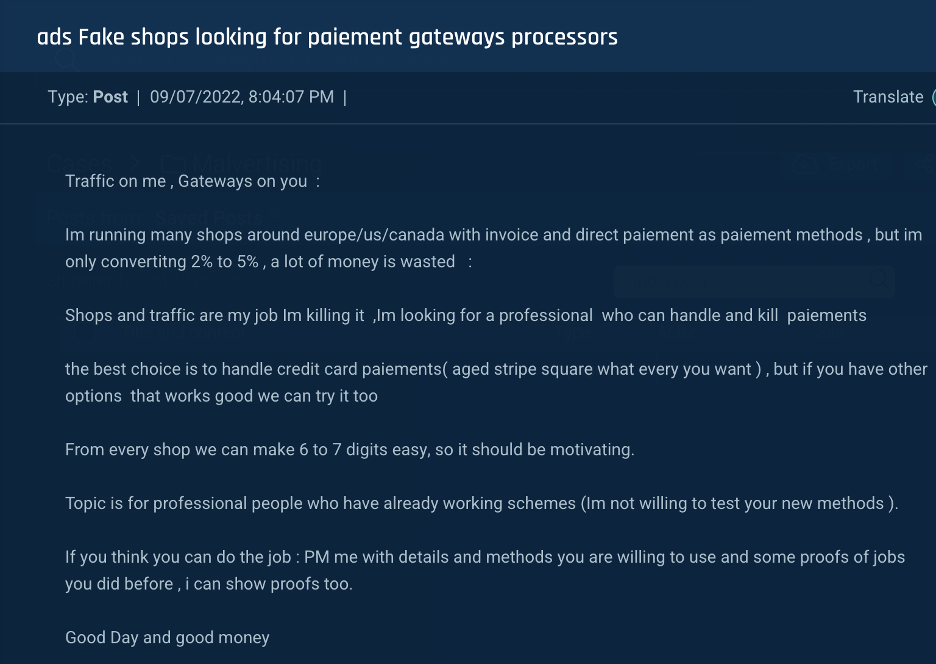 ads looking for paiement gateways processors