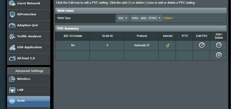BYO NBN Router Settings for Asus