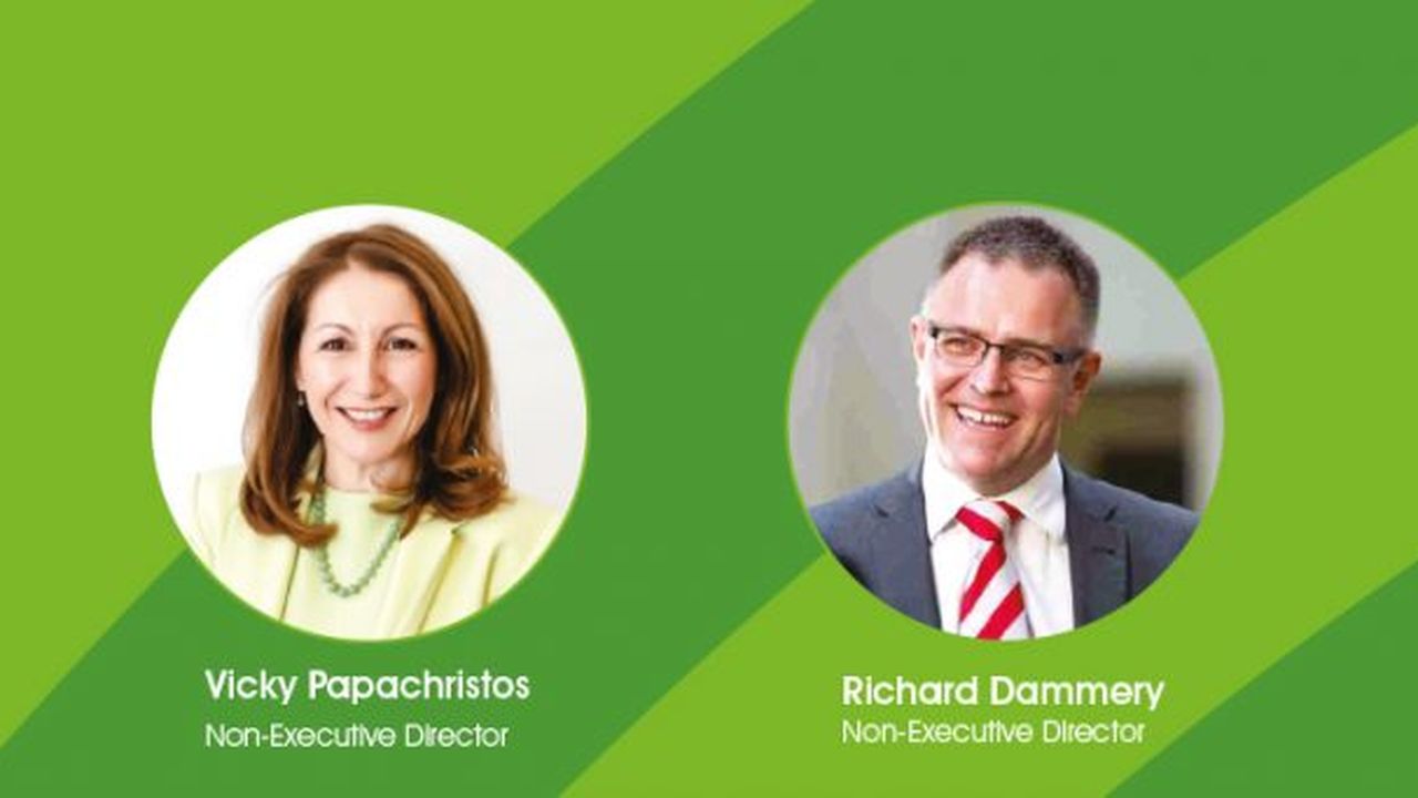New Aussie Broadband board members left to right: Adrian Fitzpatrick - Board Chair, Vicky Papachristos - Non-executive Director, Richard Dammery - Non-executive Director