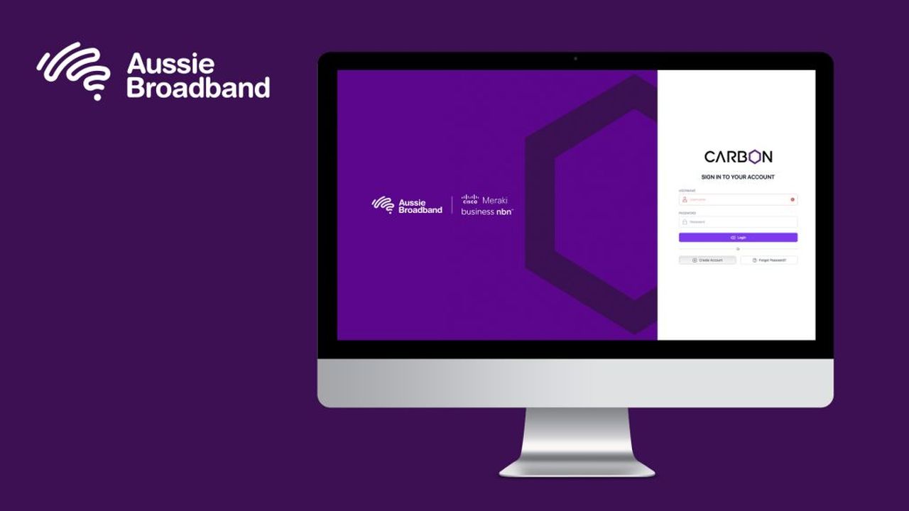 Aussie Broadband Carbon Login Screen