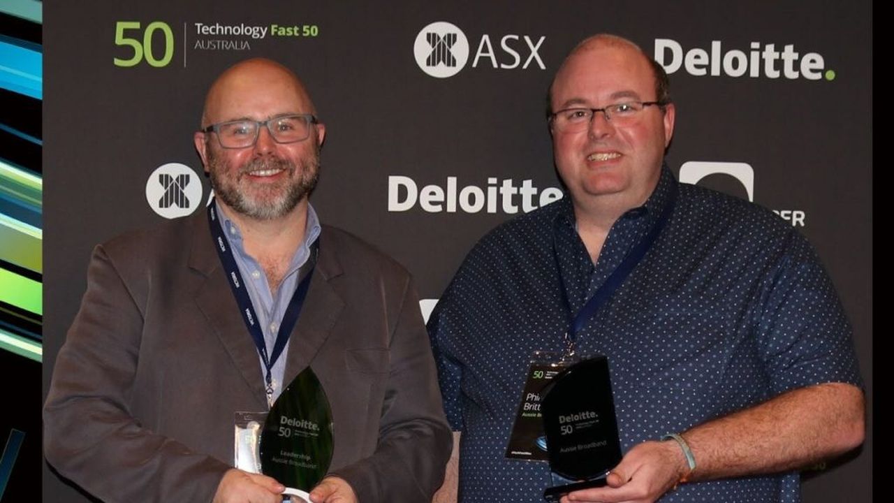 Brian Mayer and Phil Britt at the Deloitte Technology Awards