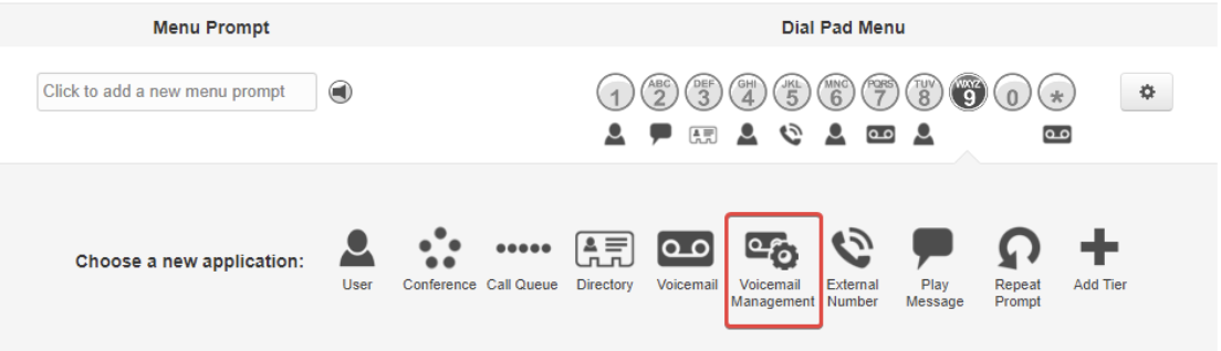 Voicemail management screenshot
