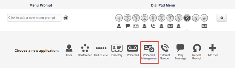 Voicemail management screenshot