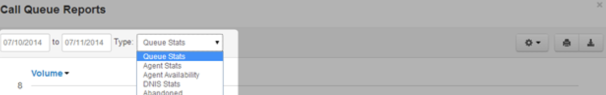 Dropdown menu showing queue stats