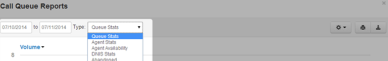 Dropdown menu showing queue stats