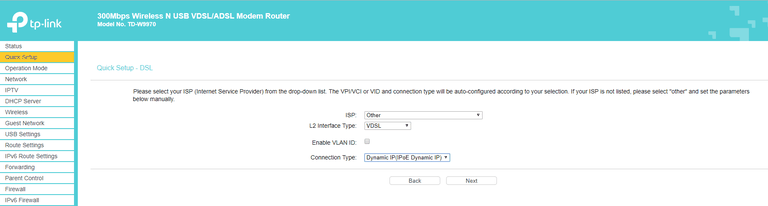 BYO NBN Router Settings for TPLink