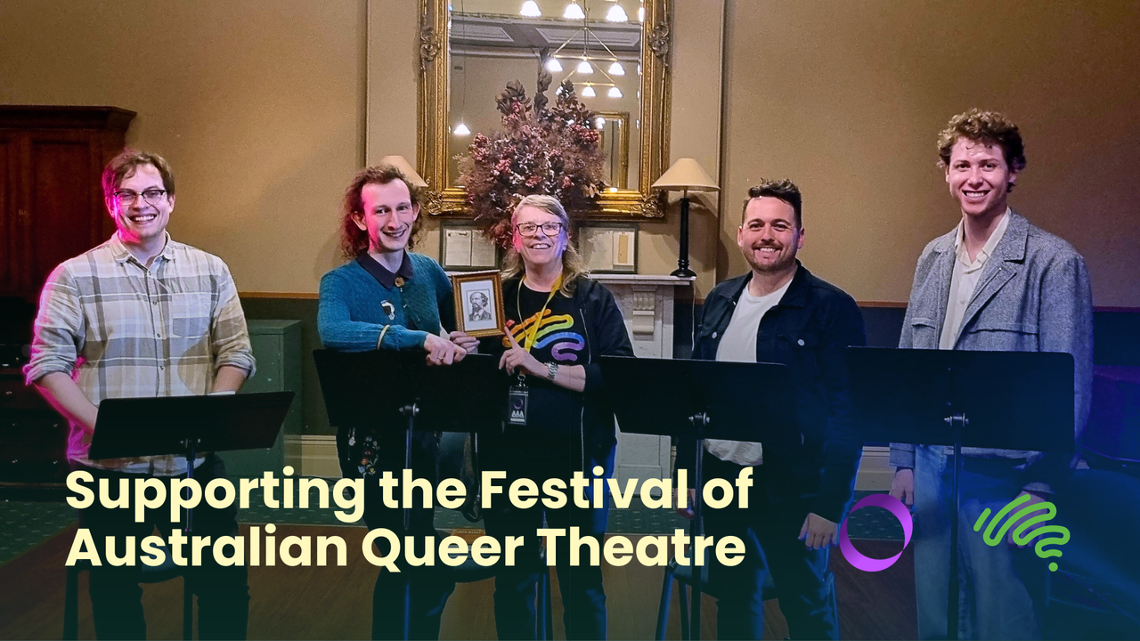 Image of the performers of Numa & Karl with Deb Lord