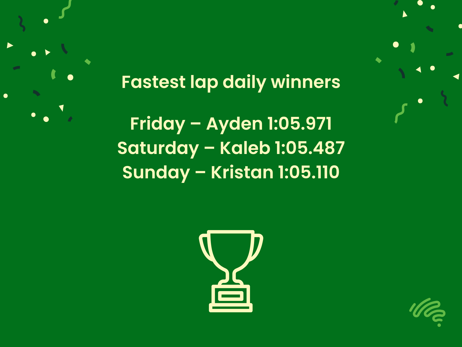 A graphic with a green background and text.