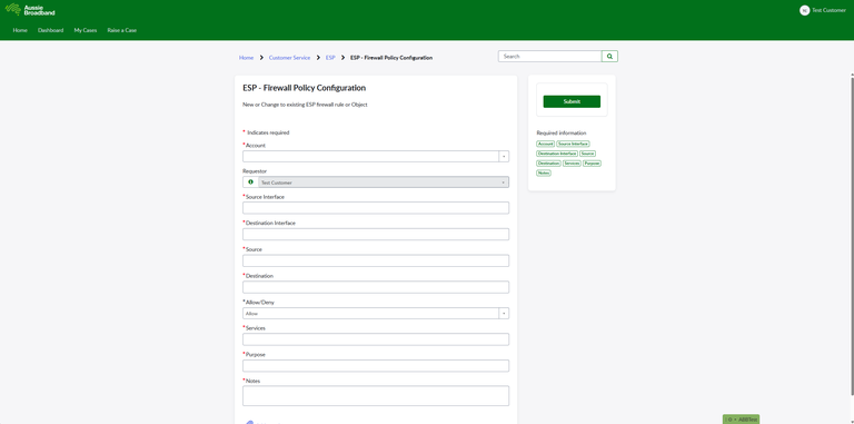 CSP - ESP Firewall config