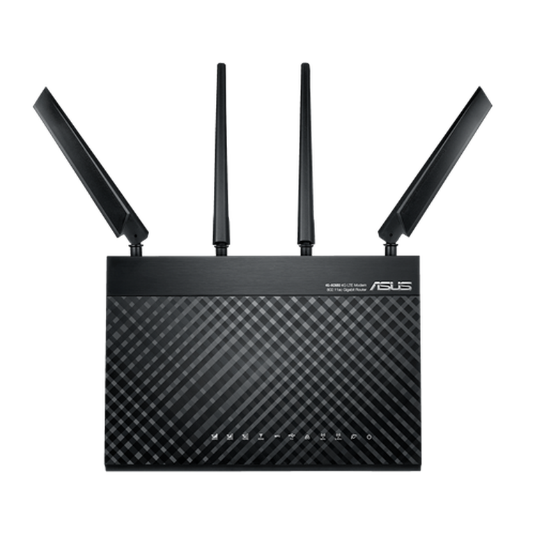 A photo of an ASUS DSL-AC68U/ASUS 4G-AC68U modem router on a transparent background