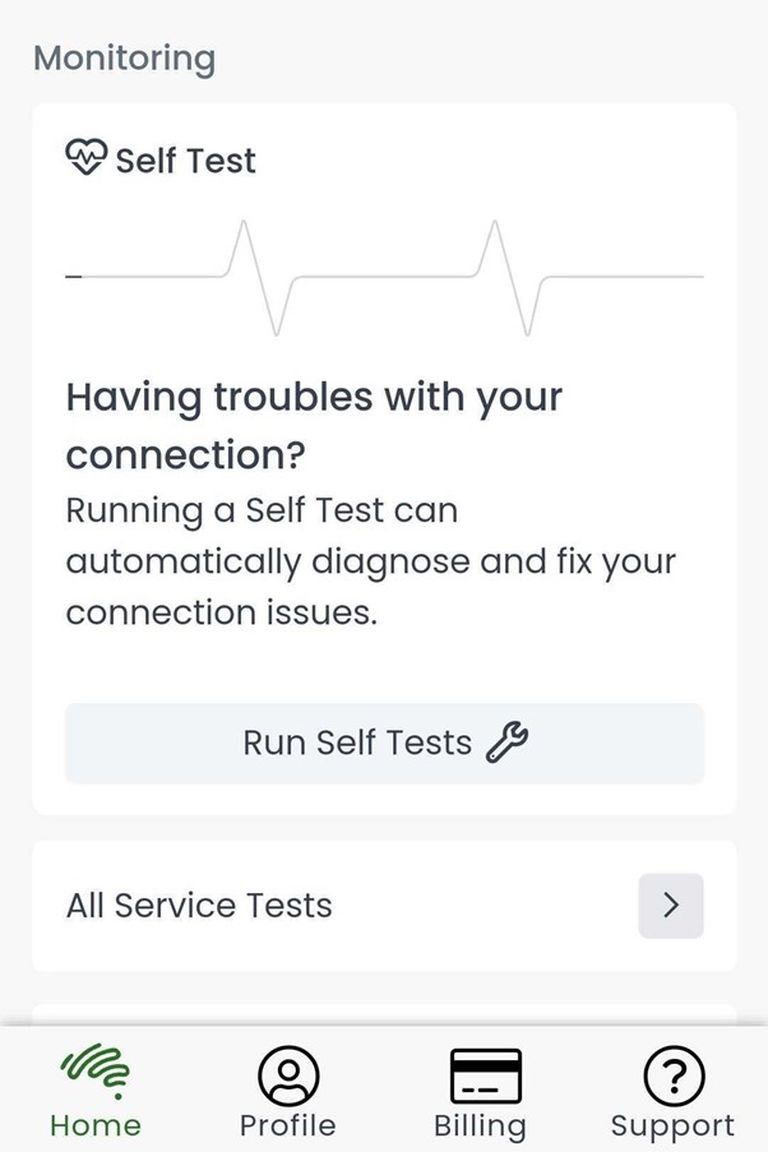 Image of the Self Test screen in the MyAussie app