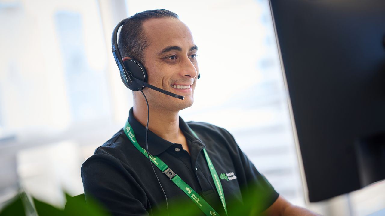 Man sitting at computer