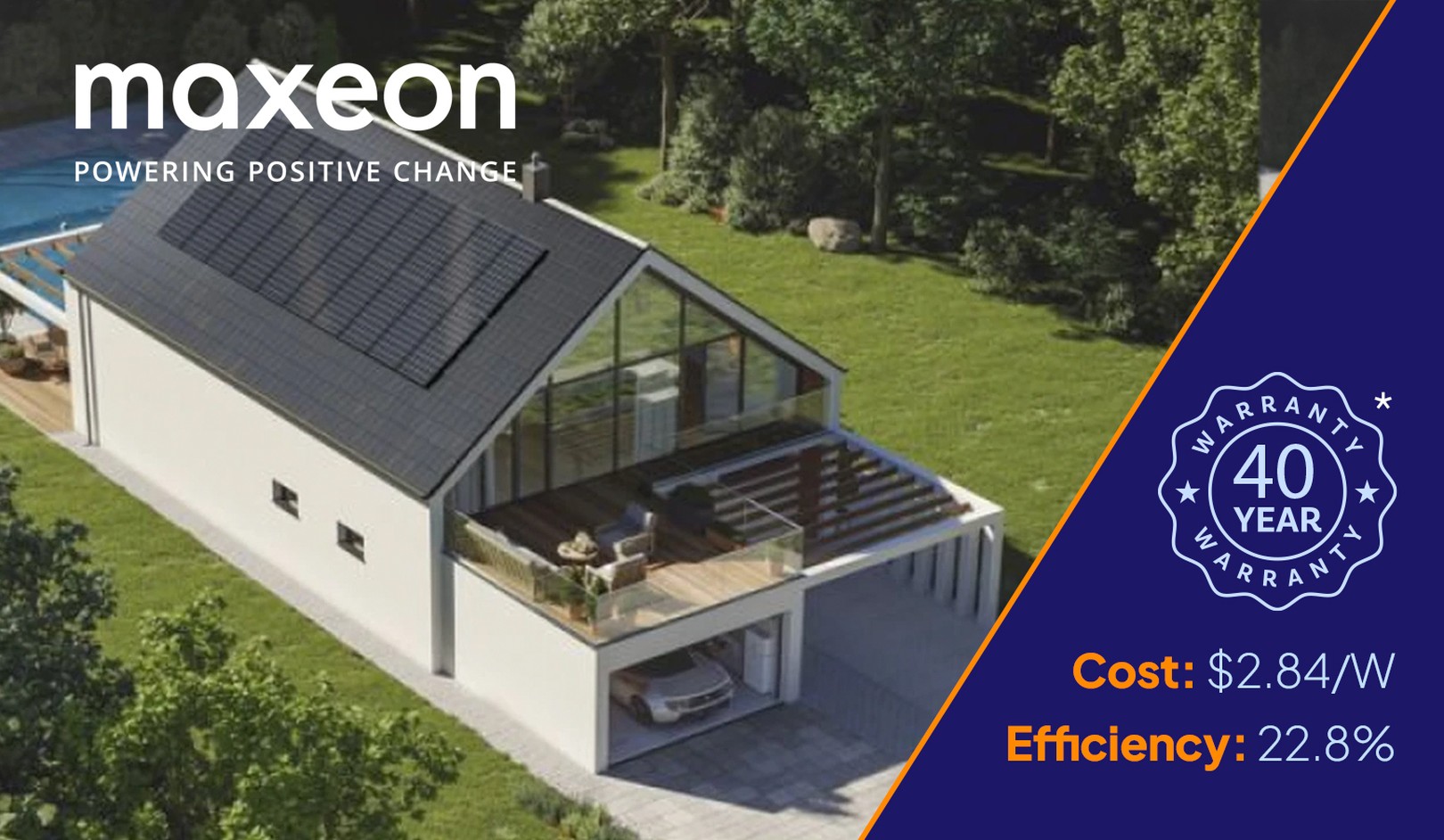maxeon solar panels - $2.84/W, 22.8% efficiency, 40 year warranty