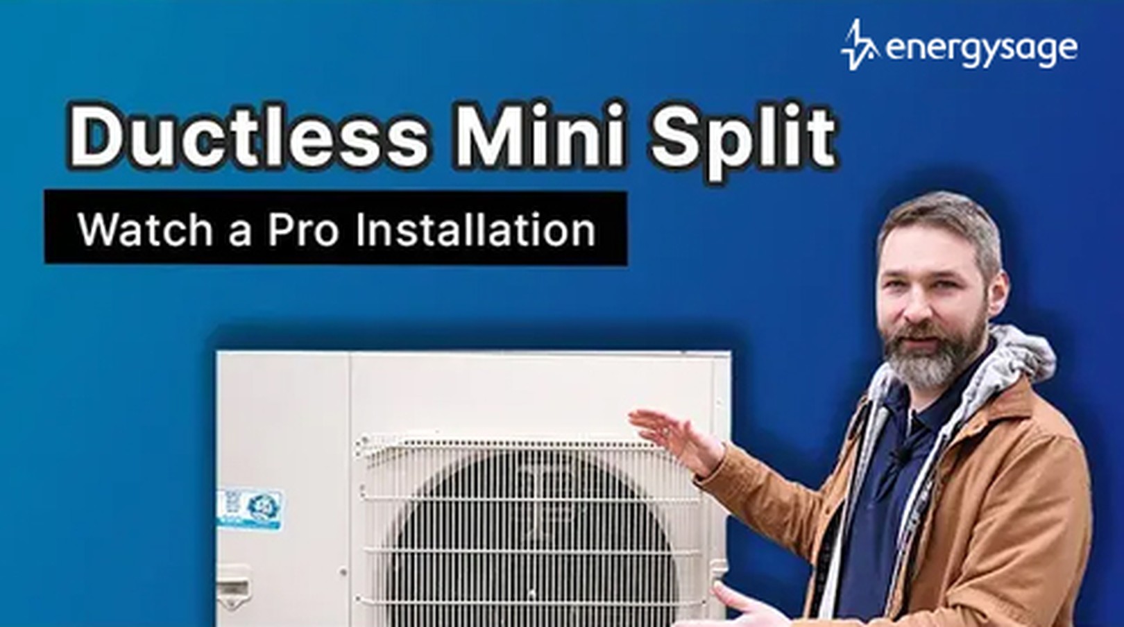the thumbnail for our video showing a ductless mini split installation