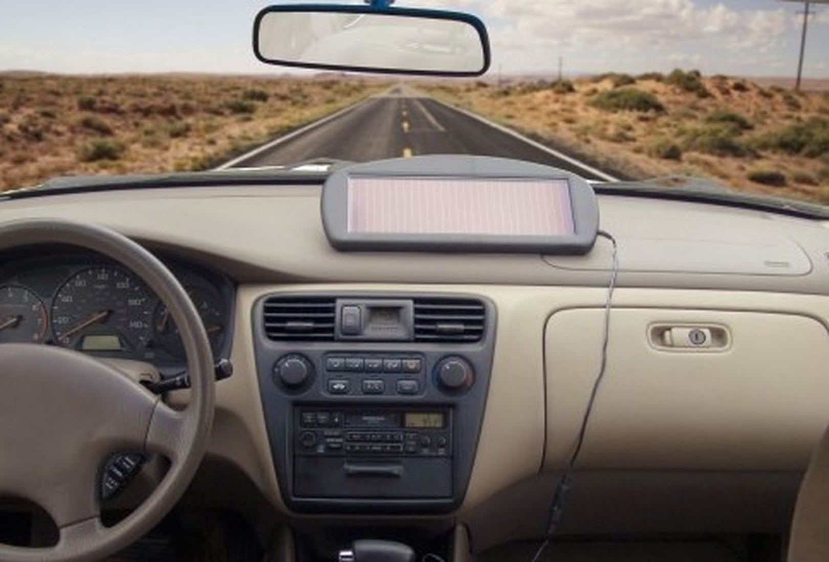 Solar battery charger in car