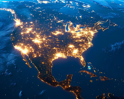 View of the United States from space