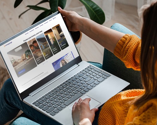 Browsing EnergySage on a laptop