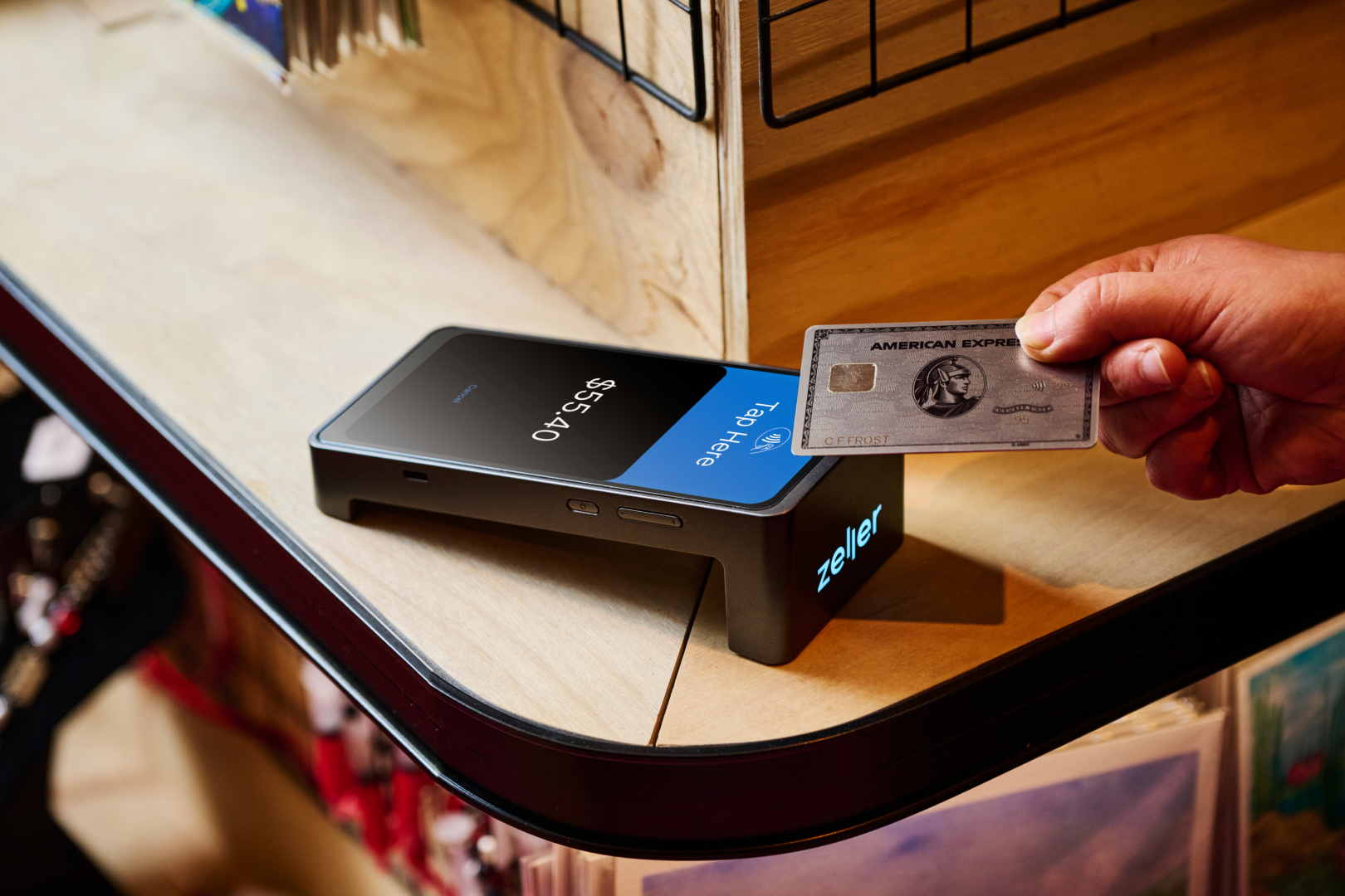 Accepting American Express payment on Zeller Terminal 2 at in.cube8r in Melbourne Central