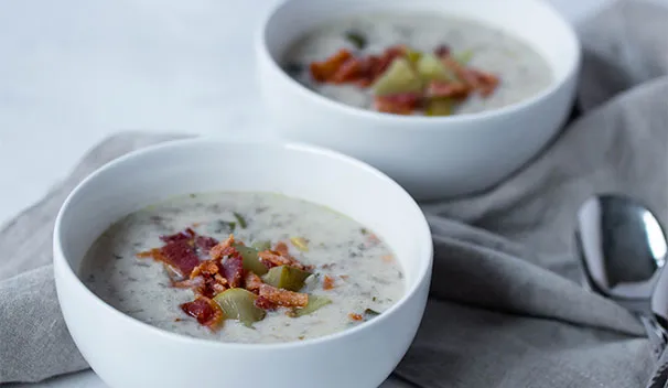 Dill Pickle Bacon Cheeseburger Soup
