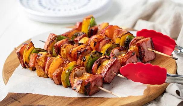 Grilled Hawaiian Ham Skewers