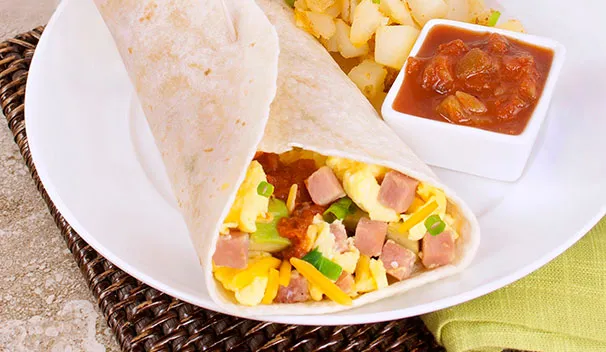 Diced Ham Breakfast Burrito