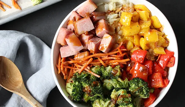 Warm Ham and Grain Bowl