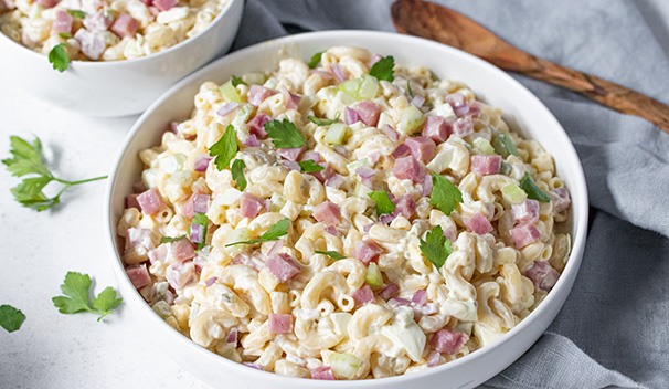 Macaroni Salad with Diced Ham