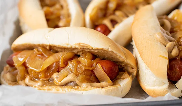 Beer Braised Hot Dogs