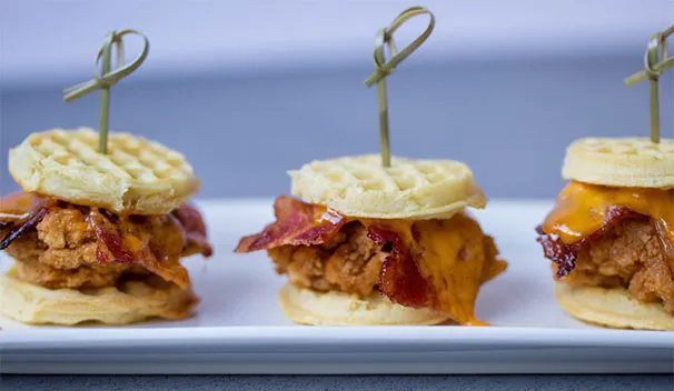 Bacon Chicken and Waffle Sliders