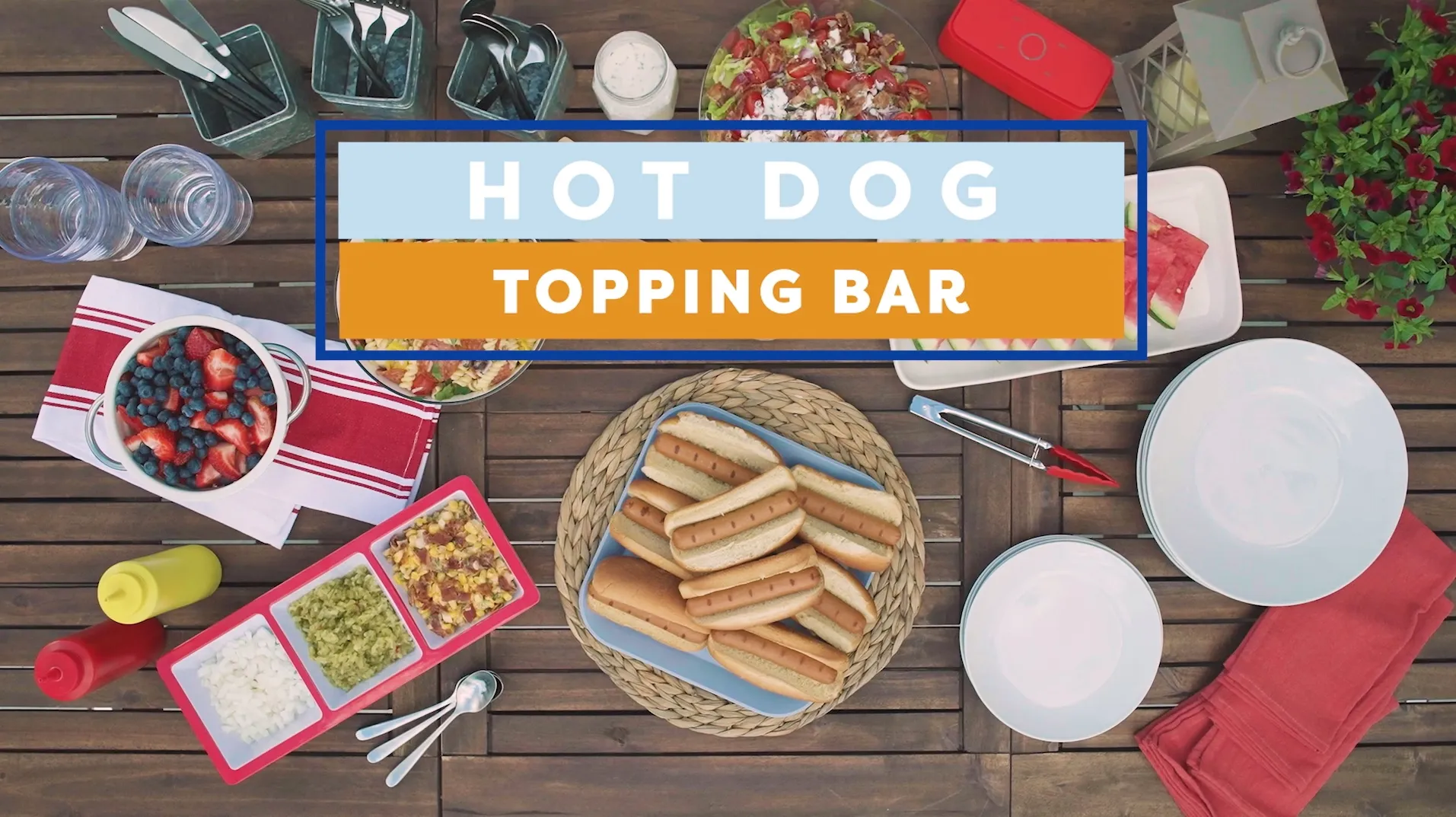 Hot Dog Topping Bar with Bacon Street Corn Salsa