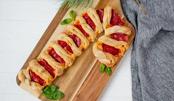 Pepperoni Pizza Candy Cane