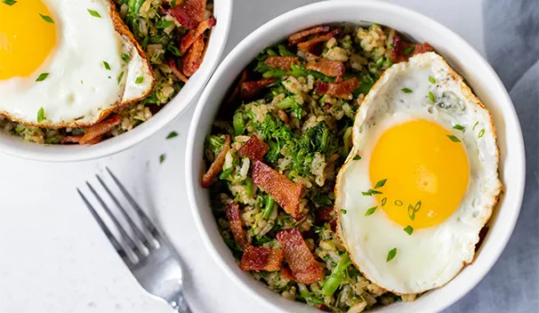 Bacon and Broccoli Rice bowl
