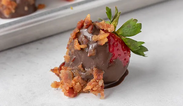 Chocolate Covered Strawberries with Bacon