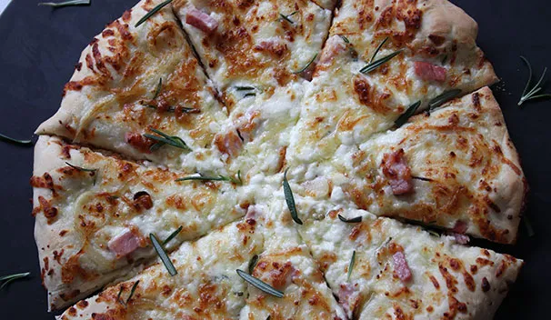 Ham and Caramelized Onion Pizza