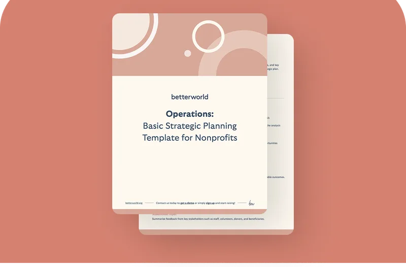 Operations: Basic strategic planning template for nonprofits