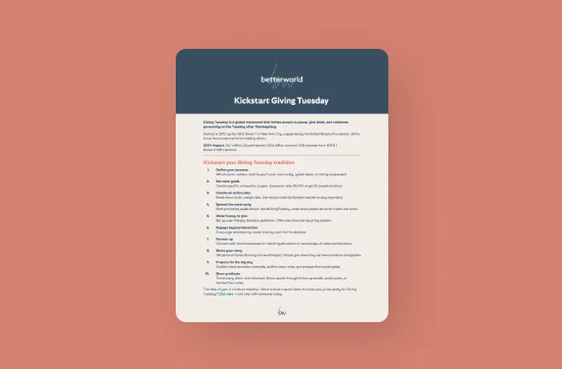 Giving Tuesday kickstart guide