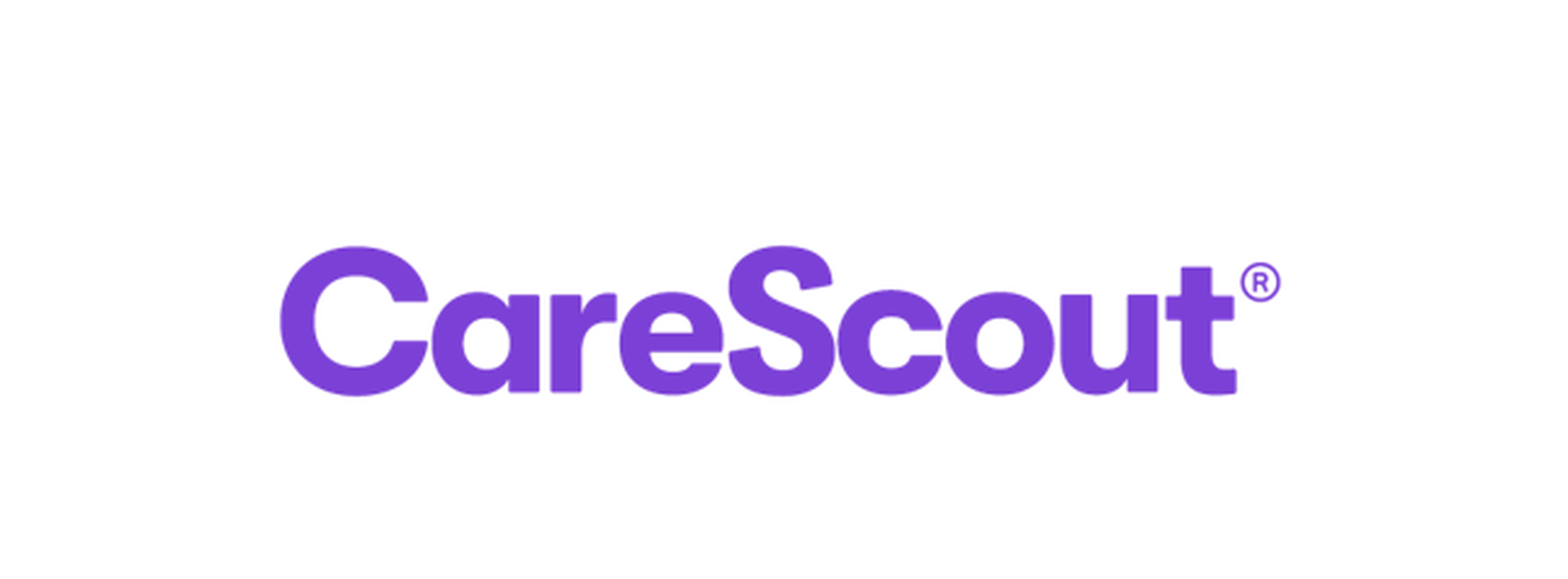 Purple "CareScout" logo on a white background.