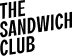 Logo for The Sandwich Club, featuring the name vertically presenting in black font