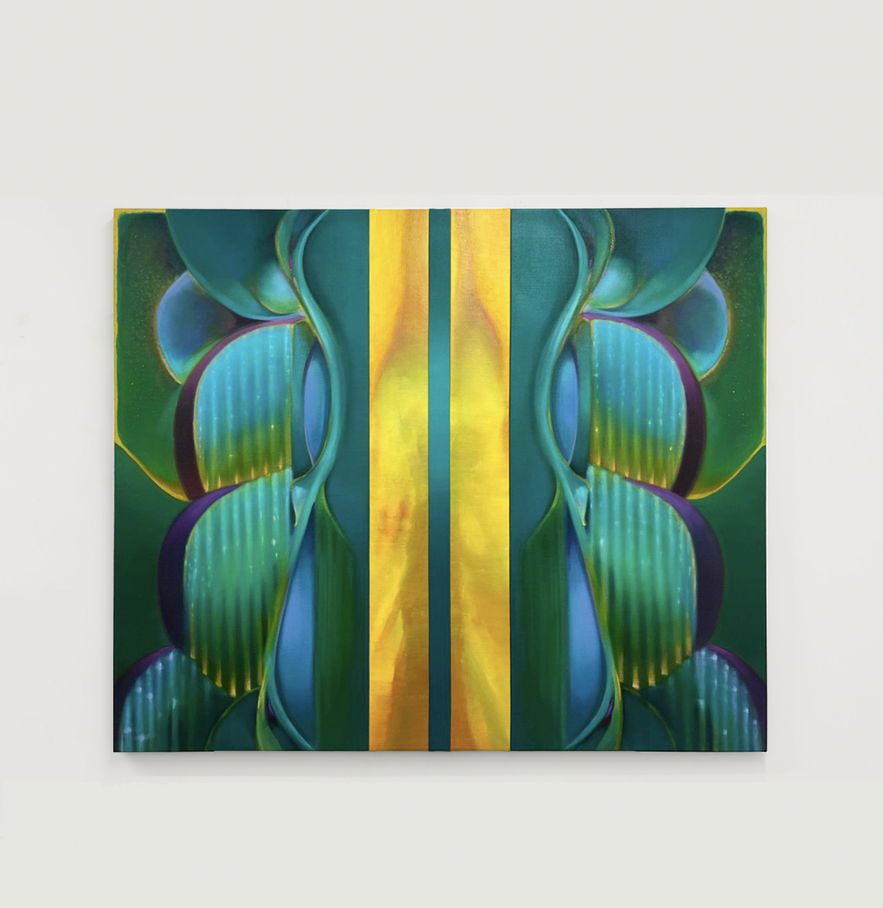 Sunny Yellow Chapel, 2024 Oil on linen mounted on wood 20 × 16 × 1 in | 50.8 × 40.6 × 2.5 cm