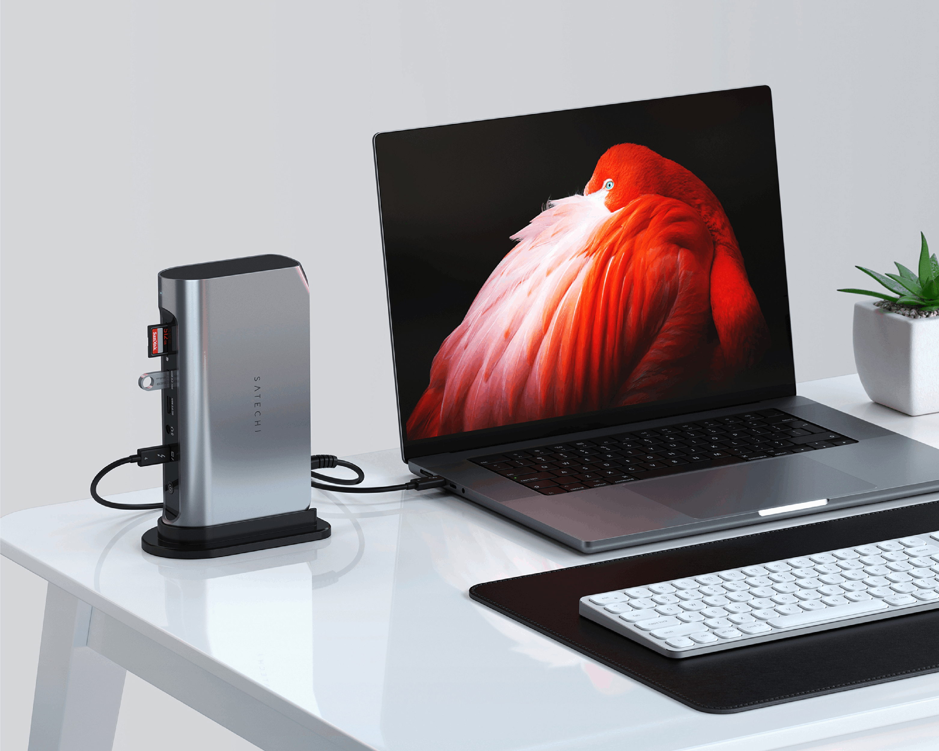 Hub USB-C 7-en-1 Magnétique SATECHI - 100W PD, HDMI 4K, Ethernet, USB-A, Lecteur SD - Pour Mac, Windows, IPad