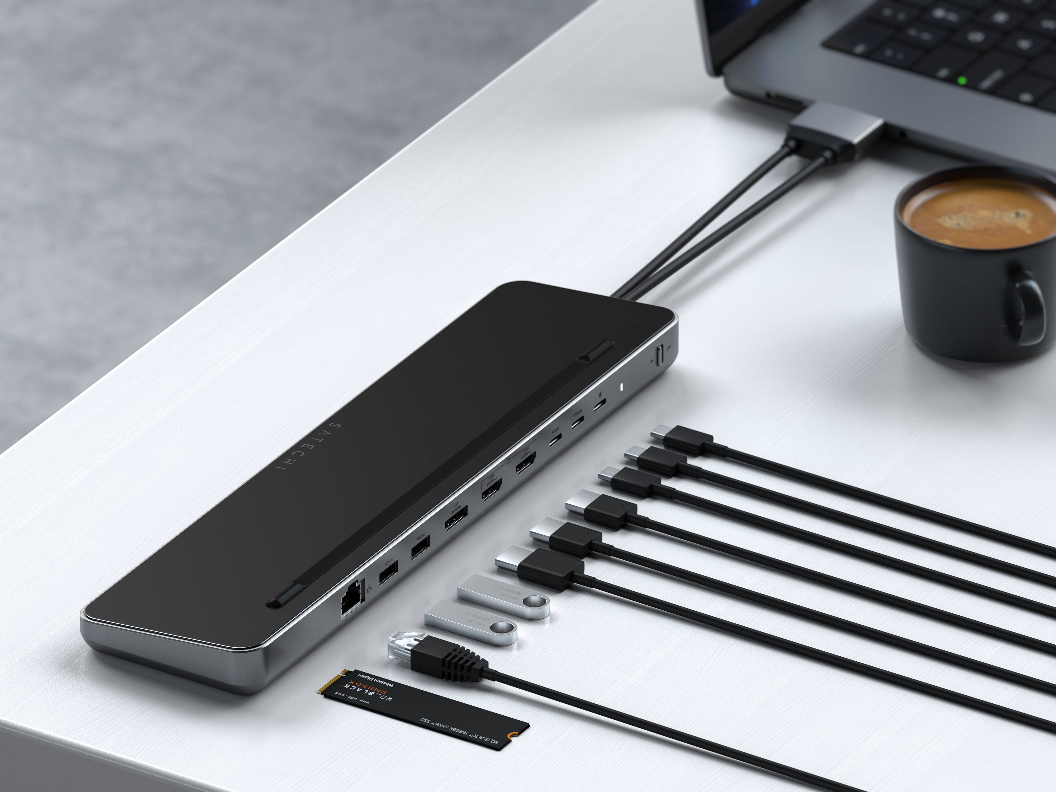 Dual Dock Stand - Docking Station with NVMe SSD Enclosure 