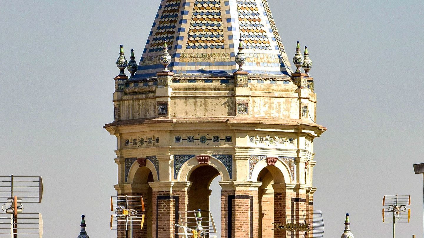 Detail of a beautifully ornate church tower