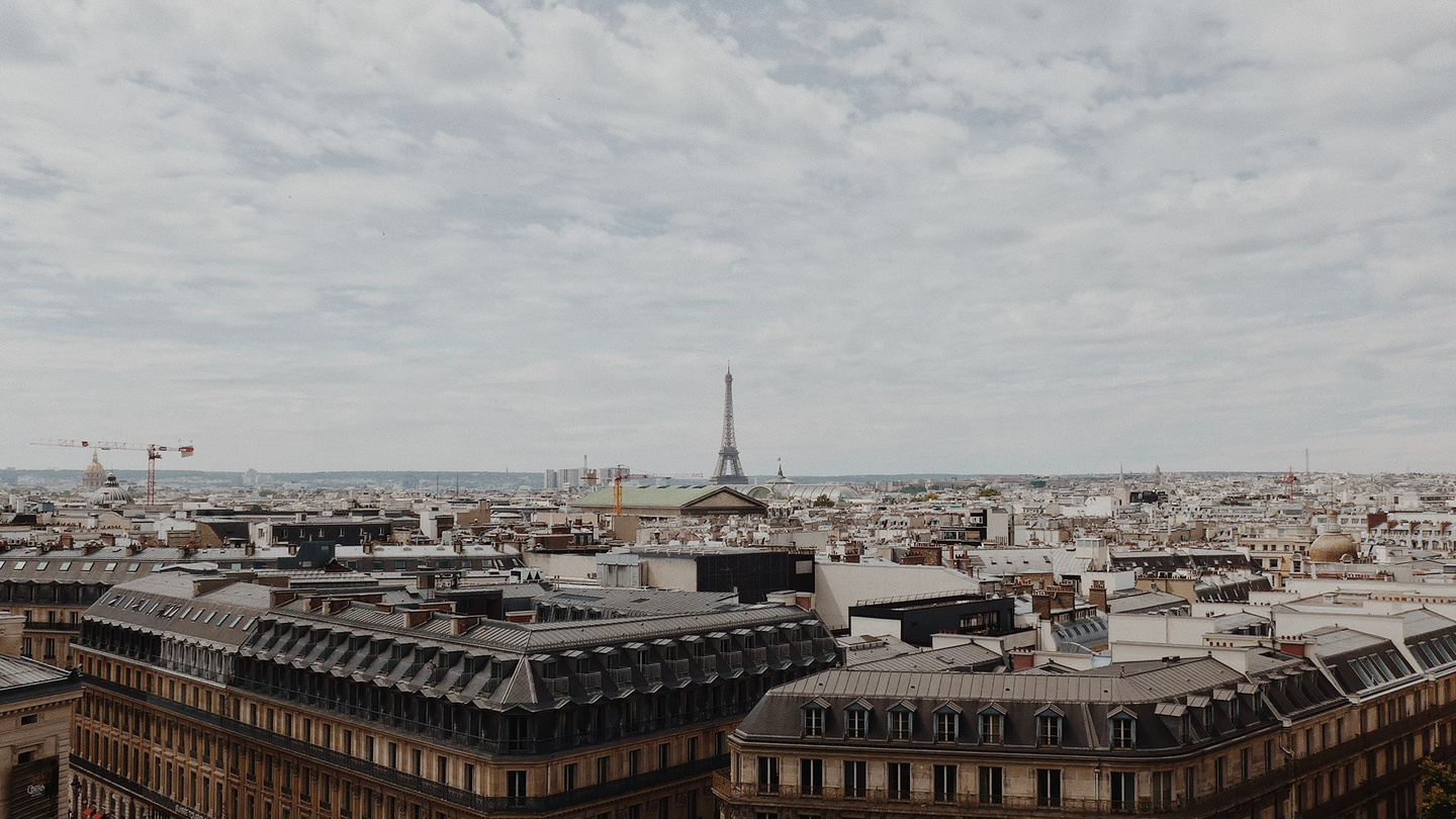 Aerial view of the Paris skyline