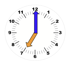 A clock showing the time 7:00.