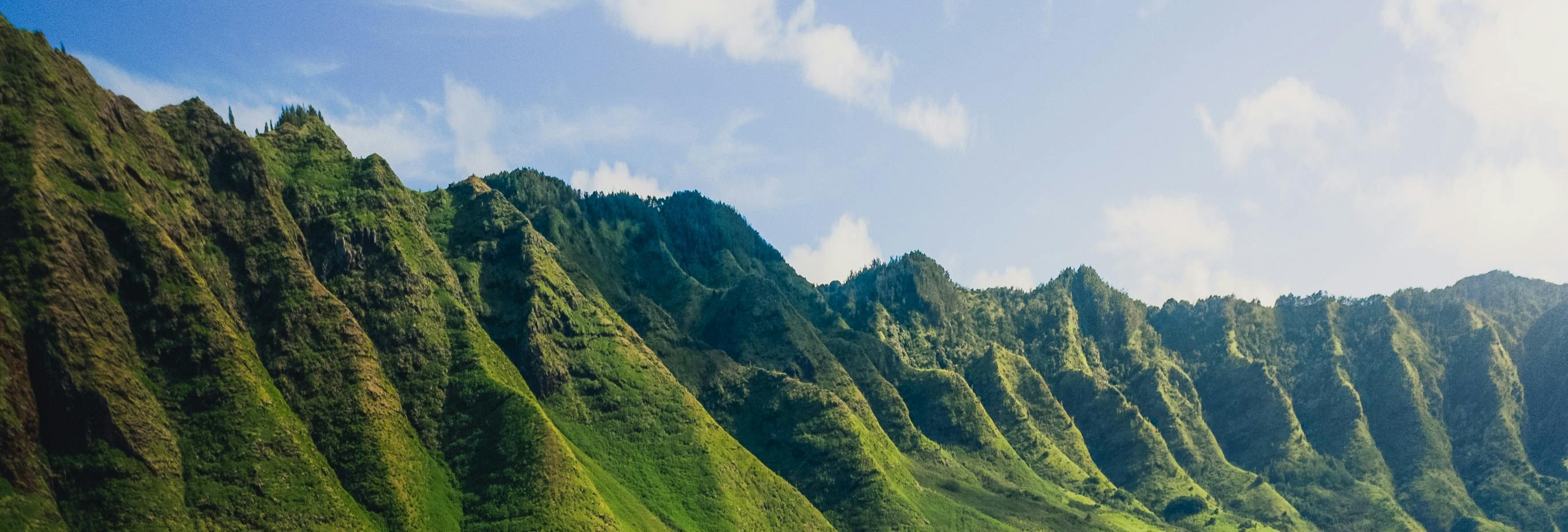 Image of green Hawaiian mountains